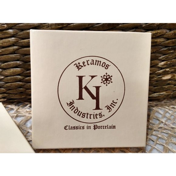 SET/2 Vintage Keramos Industries Handmade Porcelain Owl Ornaments - Picture 5 of 6